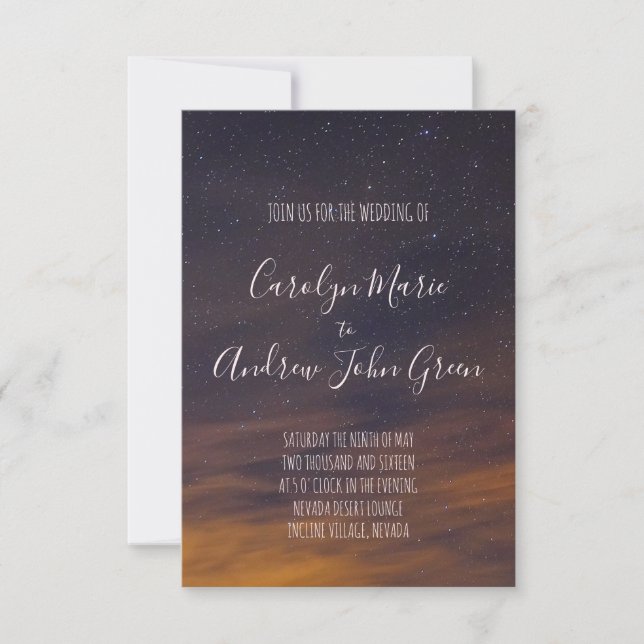 Boho desert sky celestial modern rustic bohemian i invitation (Front)