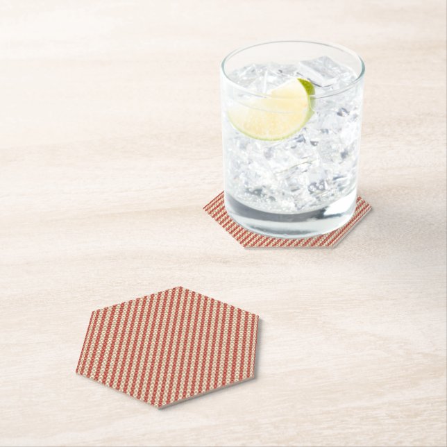 Boho Desert Stripe Pattern Design Paper Coaster (Insitu)