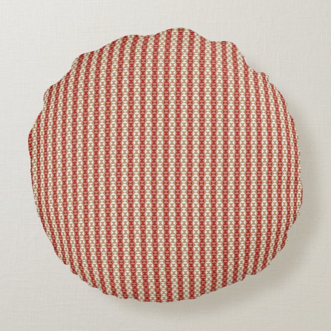 Boho Desert Stripe Pattern Design Round Pillow (Back)