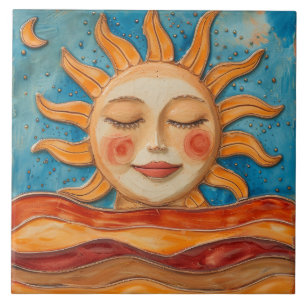 Boho Desert Sun Tile