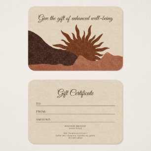 Boho Desert Sun Wellness Business Cadeau Certifica
