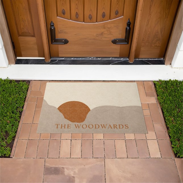 Boho Desert Sunrise Personalized Doormat (Outdoor)