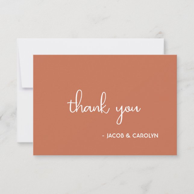 Boho Desert Terracotta Wedding Thank You Card (Front)