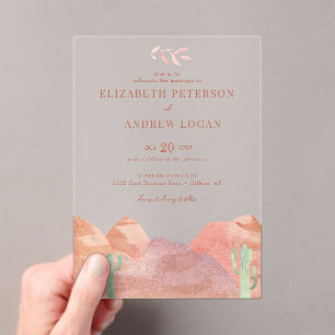 Boho Desert Wedding Acrylic Invitations
