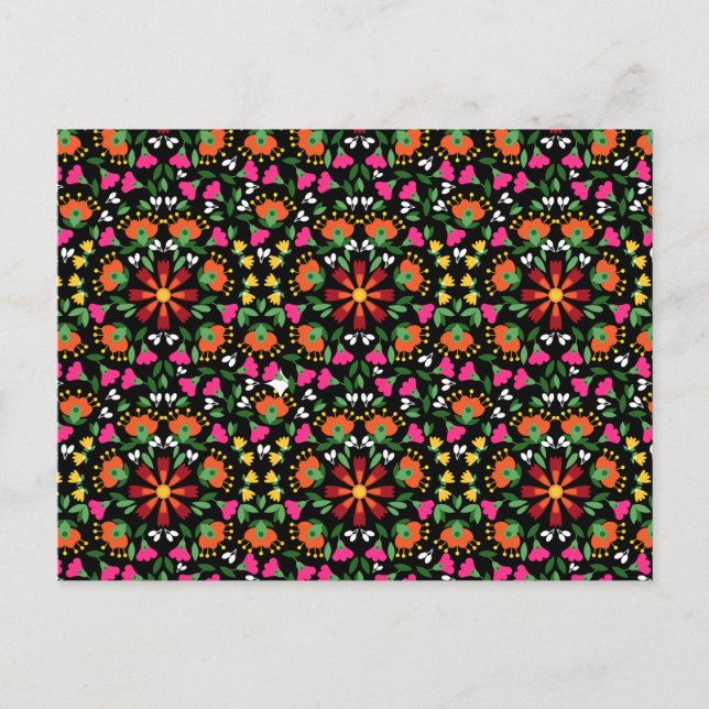Boho Design Bold Colour Floral Postcard (Front)