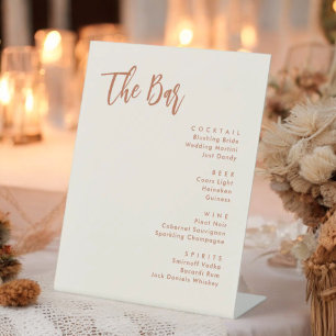 Boho Dessert Mariage Boissons Menu Panneau Table