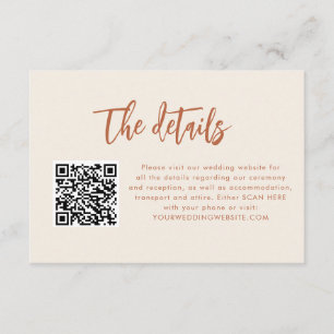 Boho Dessert QR Wedding Details Enclosure Cards