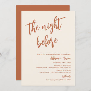 Boho Dessert The Night Before Rehearsal Dinner Invitation