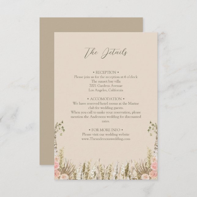 Boho details enclosure card (Front/Back)