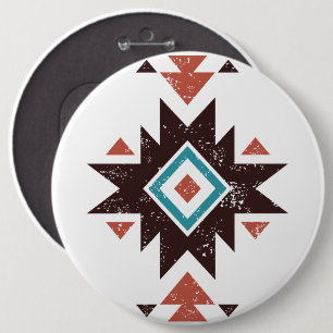 Boho Diamond Emblem 6 Inch Round Button