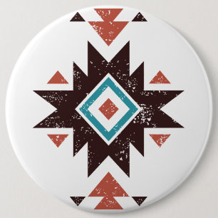 Boho Diamond Emblem 6 Inch Round Button