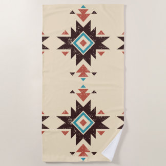 Boho Diamond Emblem Beach Towel