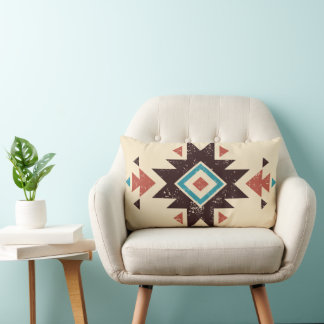 Boho Diamond Emblem Lumbar Pillow