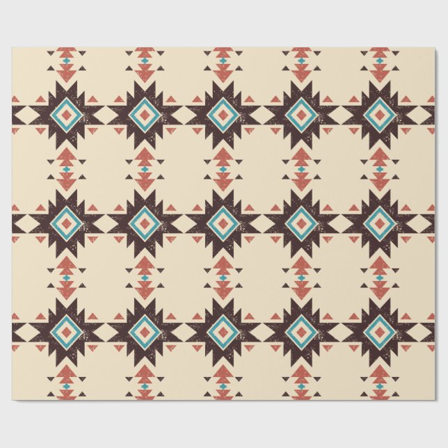 Boho Diamond Emblem Wrapping Paper (Flat)