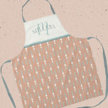 Boho Diamond Pattern Print Monogram Family Name  Apron<br><div class="desc">Boho Diamond Pattern Print Monogram Family Name  Apron</div>