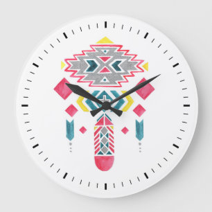 Boho Diamonds II Wall Clock