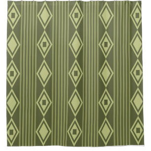 Boho Diamonds Stripes Olive Green