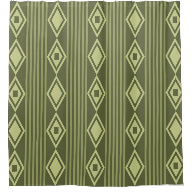 Boho Diamonds Stripes Olive Green (Front)