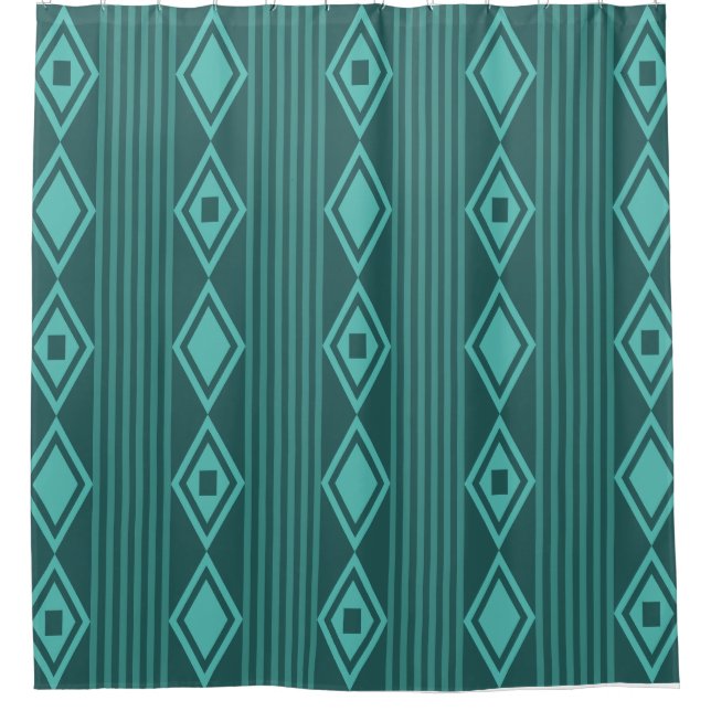 Boho Diamonds Stripes Teal (Front)