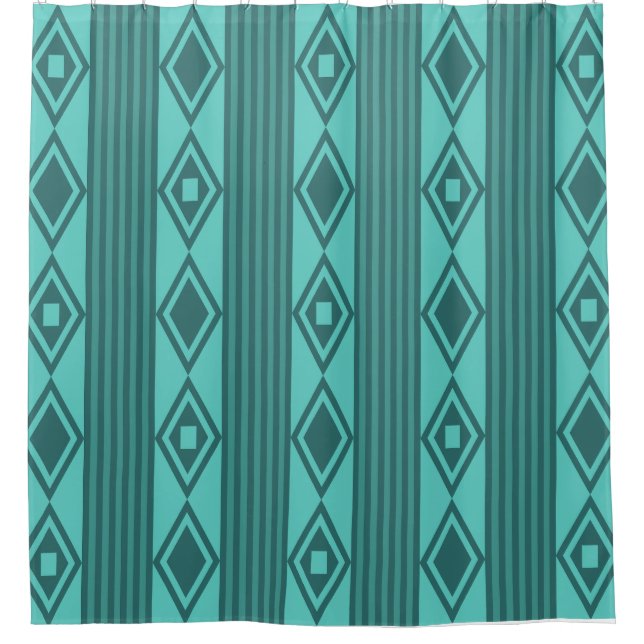 Boho Diamonds Stripes Turquoise (Front)