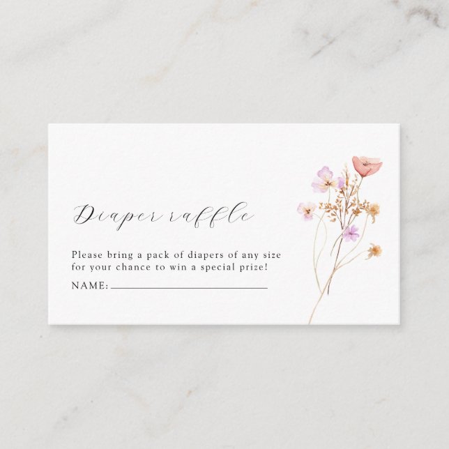 Boho Diaper Raffle Baby Shower Enclosure Card (Front)
