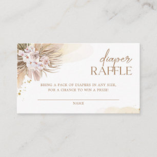 Boho Diaper Raffle Pampas Grass Baby Shower Enclosure Card