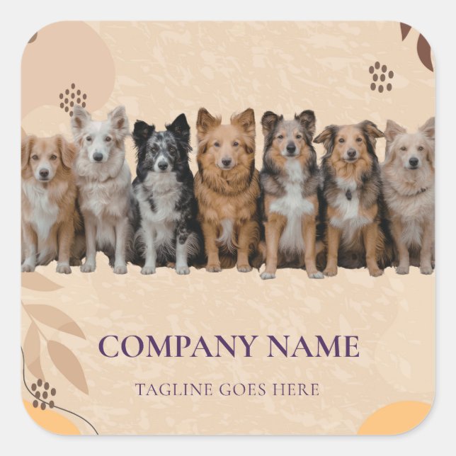 Boho Dog Walker / Pet Sitter Logo Sticker (Front)