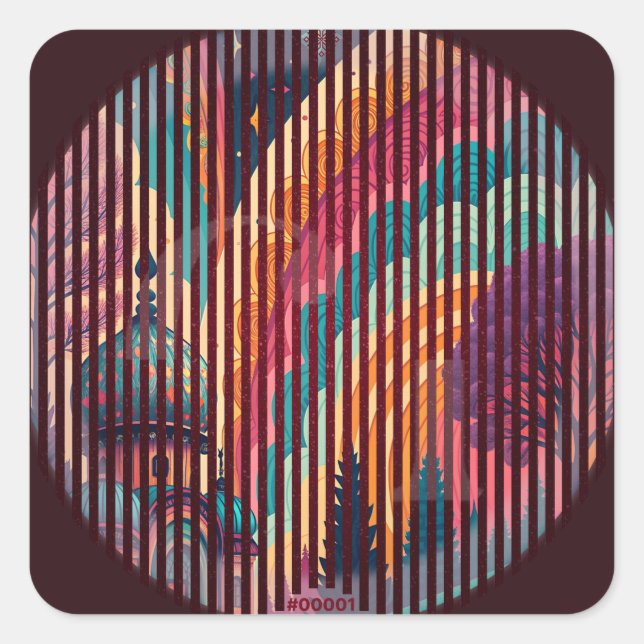 Boho Dome Striped Stickers #00001 – Customizable (Front)