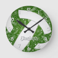 boho doodle floral green white volleyball
