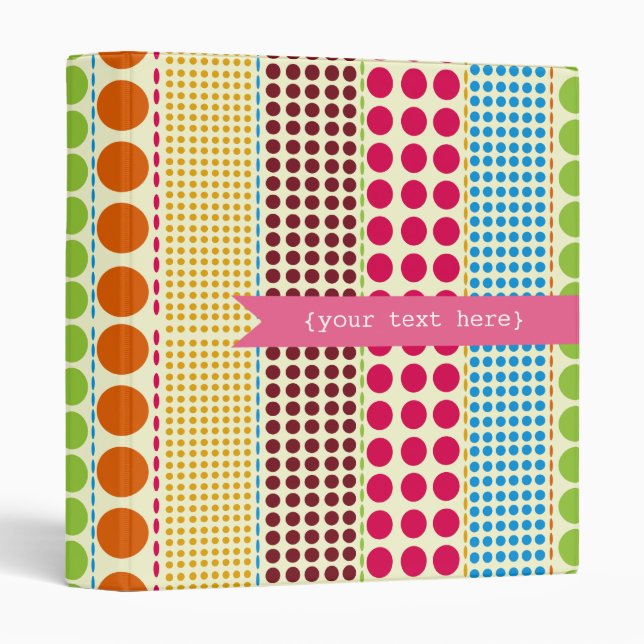Boho Dots Personalized Binder (Front/Spine)