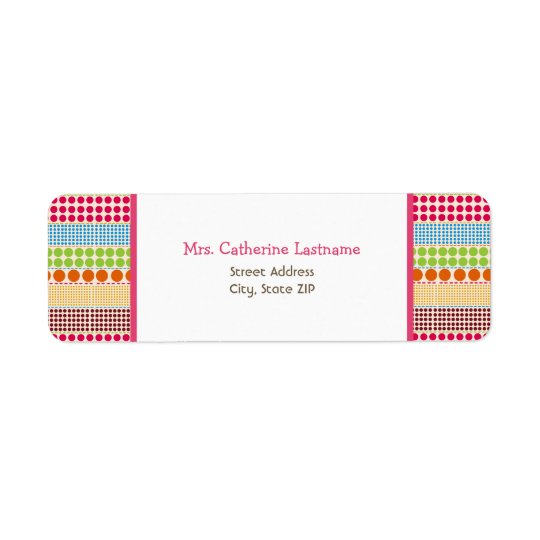 Boho Dots & Pink Address Label Sticker