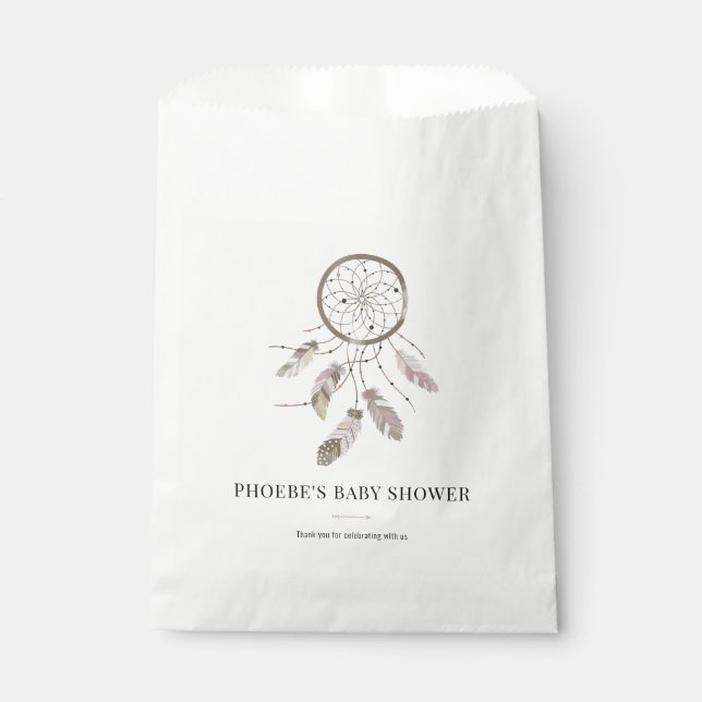 Boho Dream Catcher Baby Shower Favour Bag (Front)