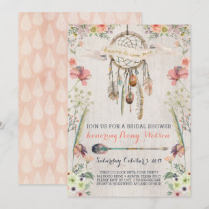 Boho Dream Catcher Bridal Shower Invitations
