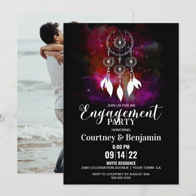 Boho Dream Catcher Engagement Party Invitation (Front/Back)