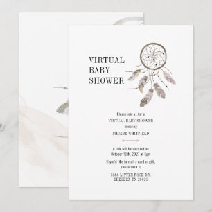 Boho Dream Catcher Virtual Baby Shower Invitation