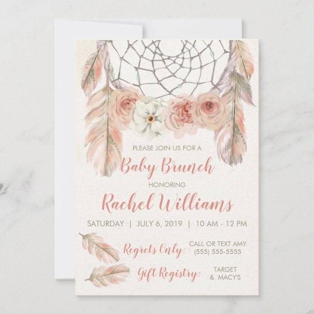 Boho Dreamcatcher Invitation (Front)