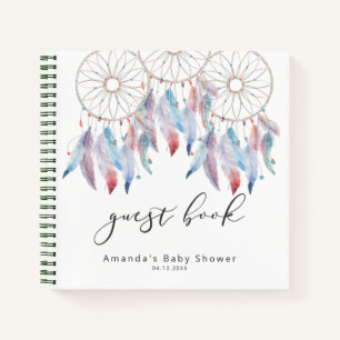 Boho Dreamcatcher Livre d'hôtes Baby shower modern
