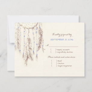 Boho Dreamcatcher Meal Choice Wedice RSVP