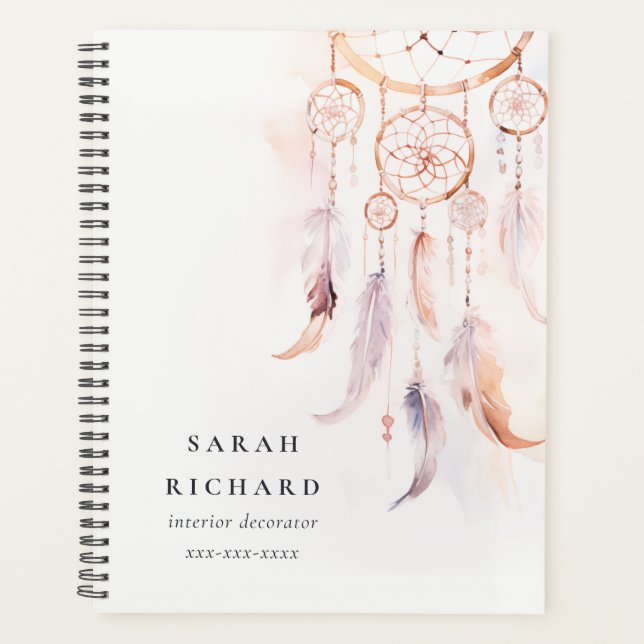 Boho Dreamcatcher Watercolor Lilac Blush Peach (Devant)