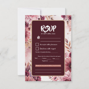 Boho Dreams Floral Elegance Wedding RSVP Card