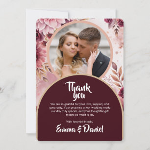 Boho Dreams Floral Elegance Wedding Thank You Card