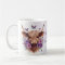 Boho Dreams Floral Purple Highland Cow Whimsical 