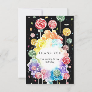 Boho Dreamy Candyland Birthday Thank You Card