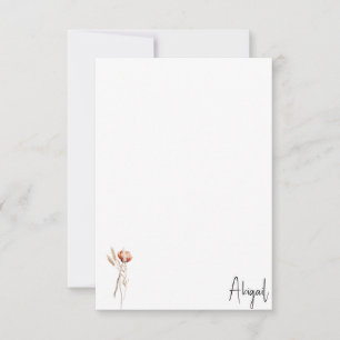 Boho Dried Botanical Shower Blank Thank You Card