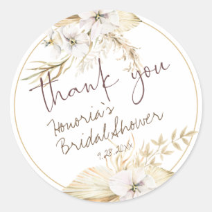 Boho Dried Floral Favour 3 Classic Round Sticker