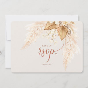 Boho Dried Flowers and Pampas Grass RSVP Invitati Invitation