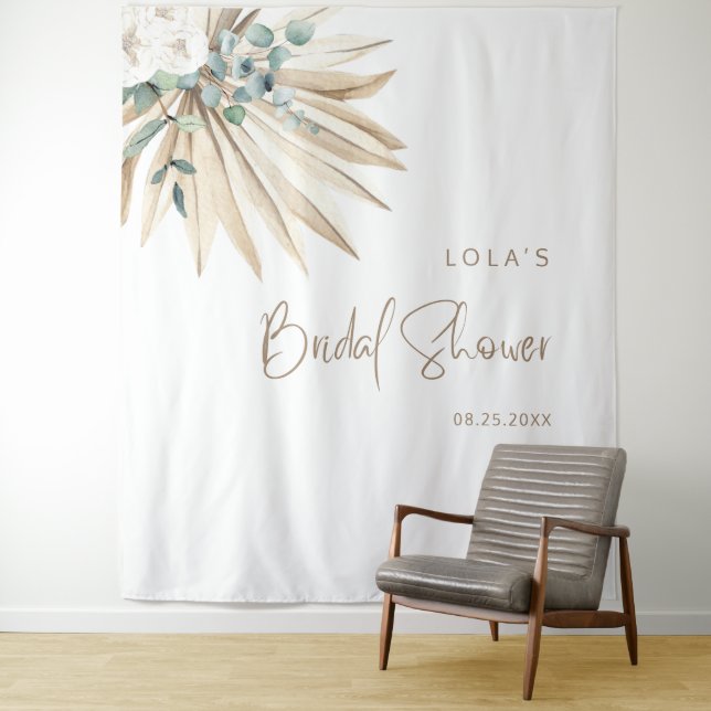 Boho Dried Palm Leaf Bouquet  Tapestry (In Situ)