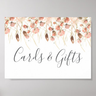 Boho Dried Watercolor Floral Wedding Poster