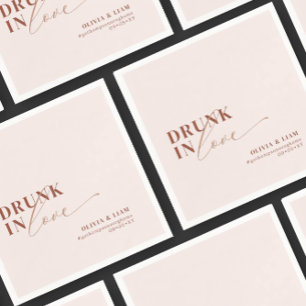 Boho Drunk In Love Blush Terracotta Wedding Napkin