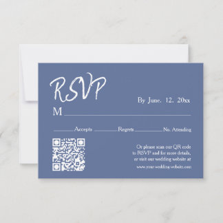 Boho Dusty Blue Botanical Wreath Wedding Details RSVP Card